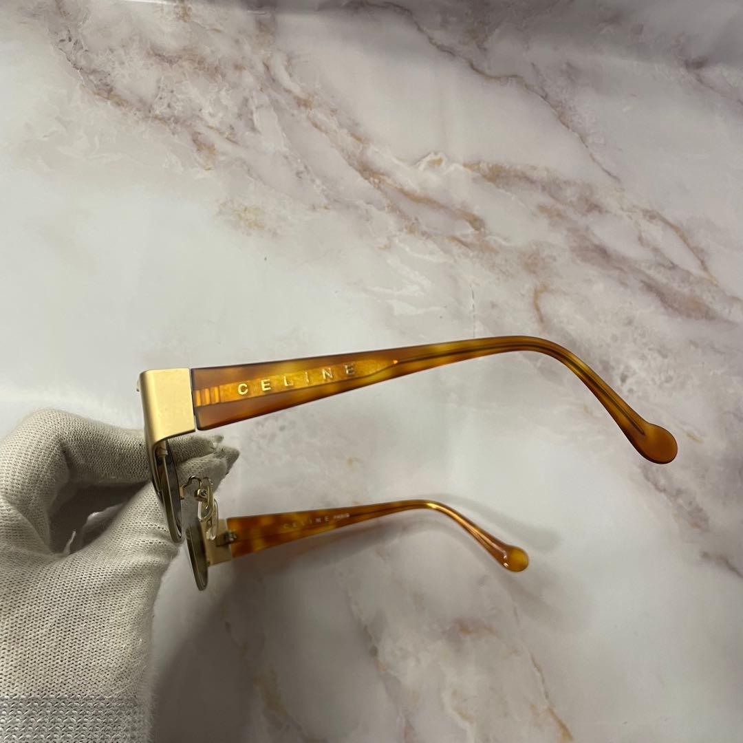 celine セリーヌ オーバル 鼈甲 y2k アンティーク レトロ サングラス