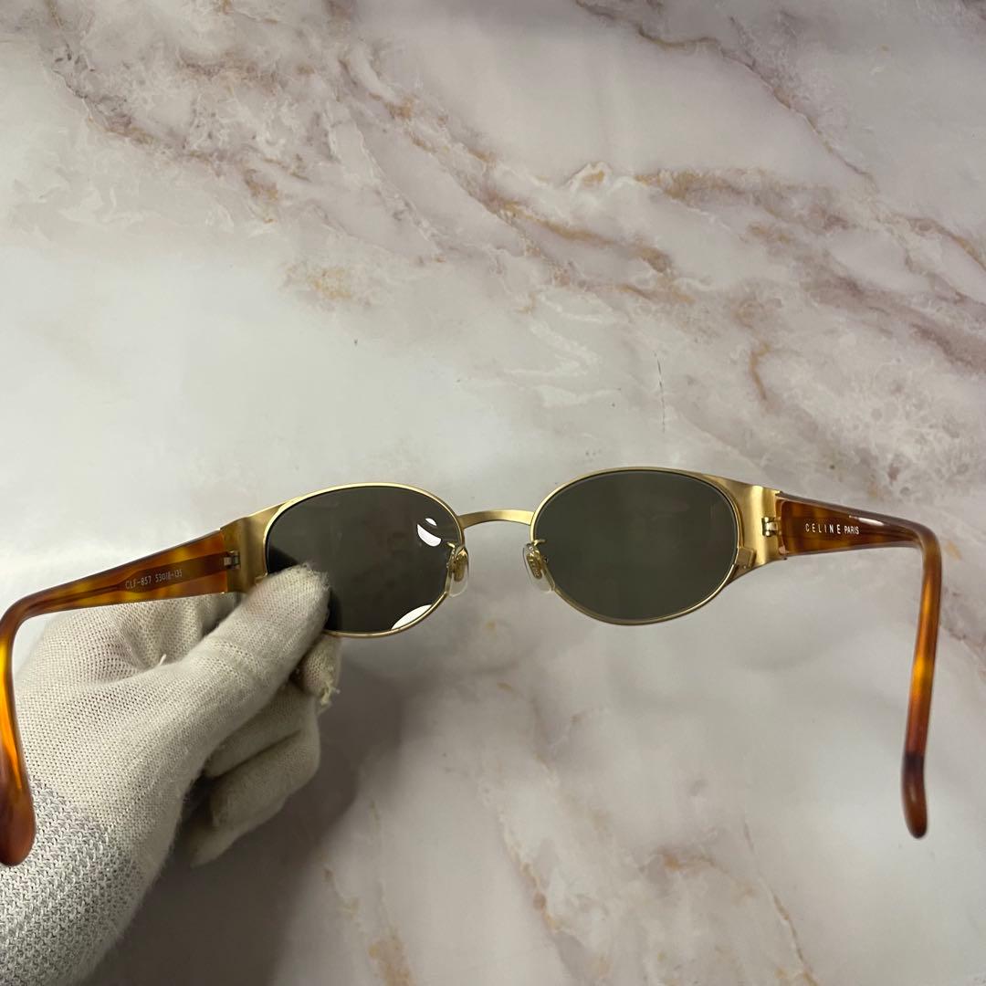 celine セリーヌ オーバル 鼈甲 y2k アンティーク レトロ サングラス