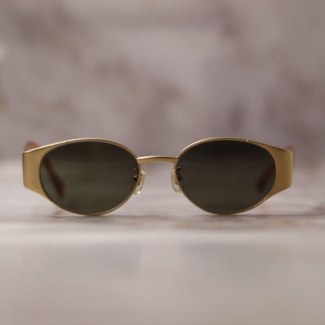 celine セリーヌ オーバル 鼈甲 y2k アンティーク レトロ サングラス