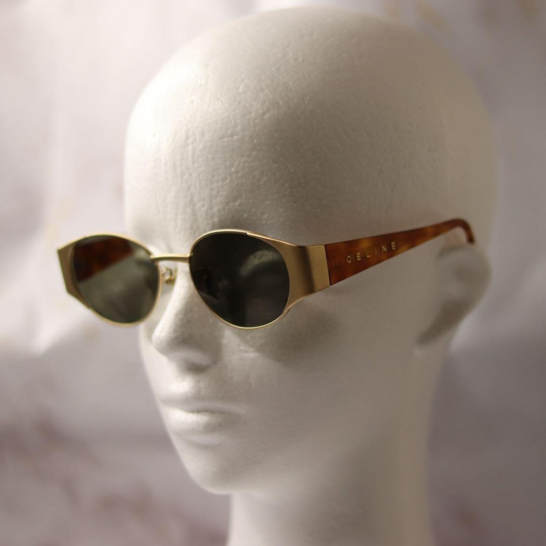 celine セリーヌ オーバル 鼈甲 y2k アンティーク レトロ サングラス