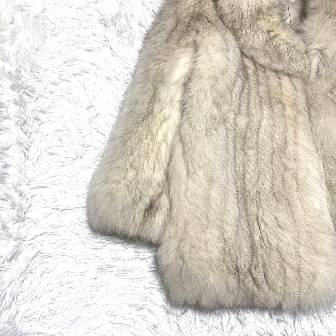 美品✨EMBA ボリューム　ブルーフォックス　ファーコート　L 毛皮　希少色