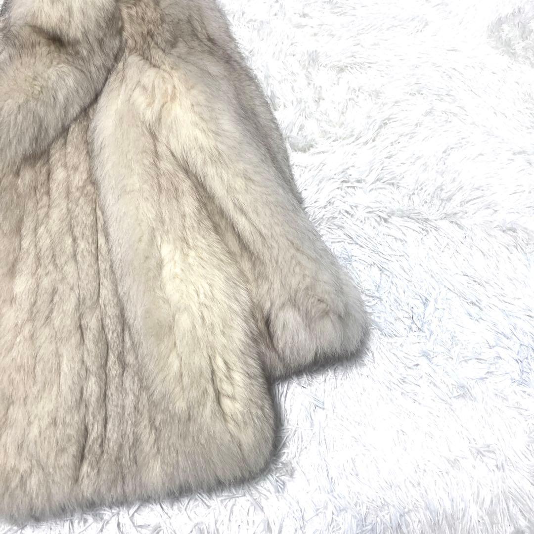 美品✨EMBA ボリューム　ブルーフォックス　ファーコート　L 毛皮　希少色