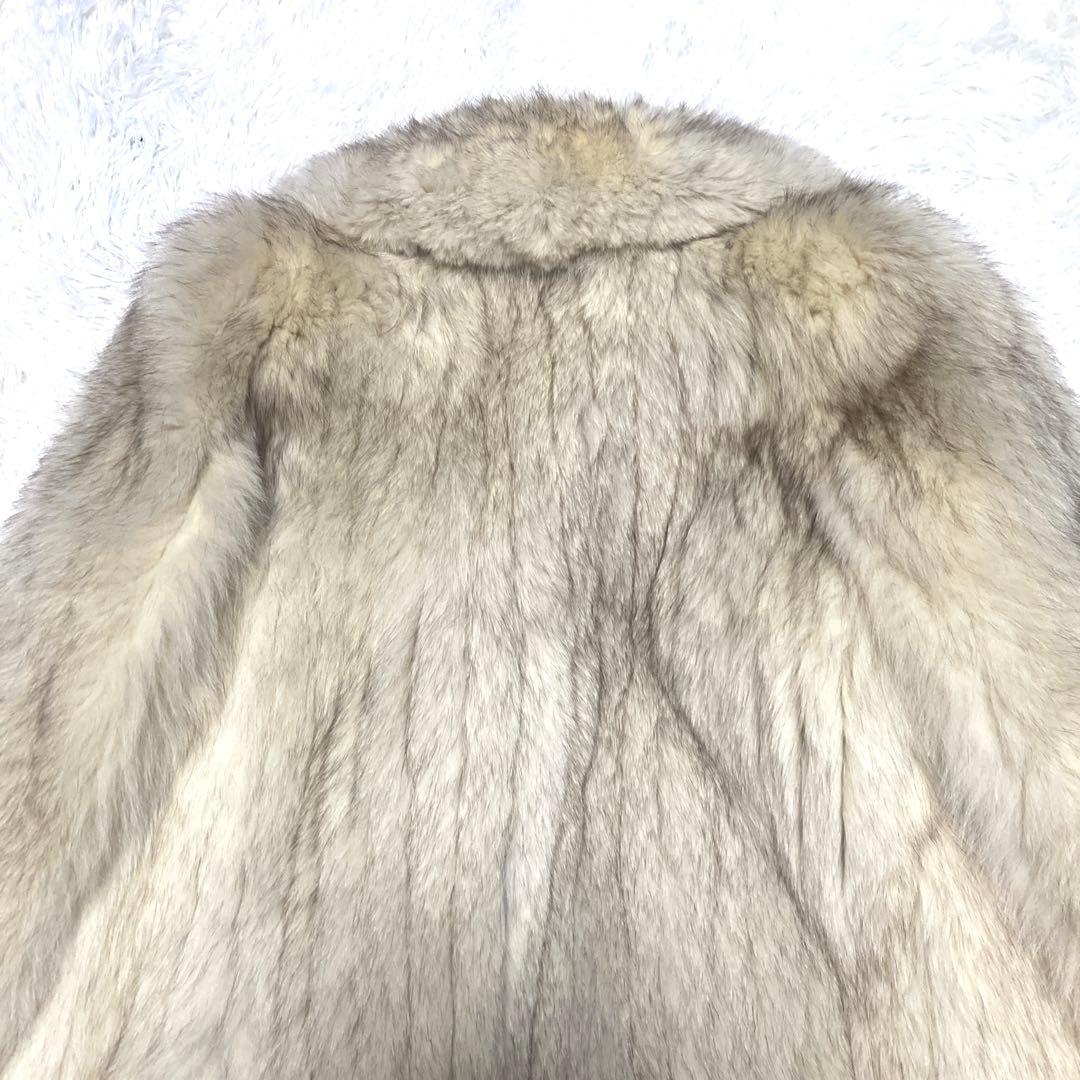 美品✨EMBA ボリューム　ブルーフォックス　ファーコート　L 毛皮　希少色