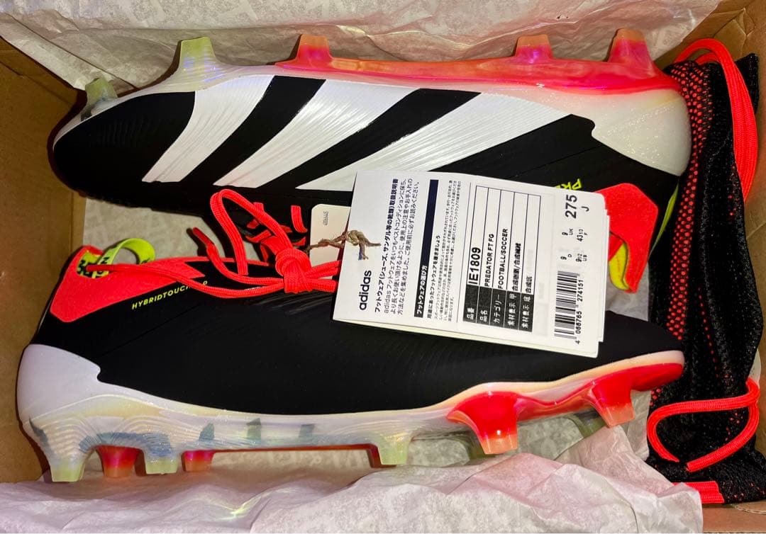 27.5 プレデター ELITE FT FG コアブラック フットウェアホワイト