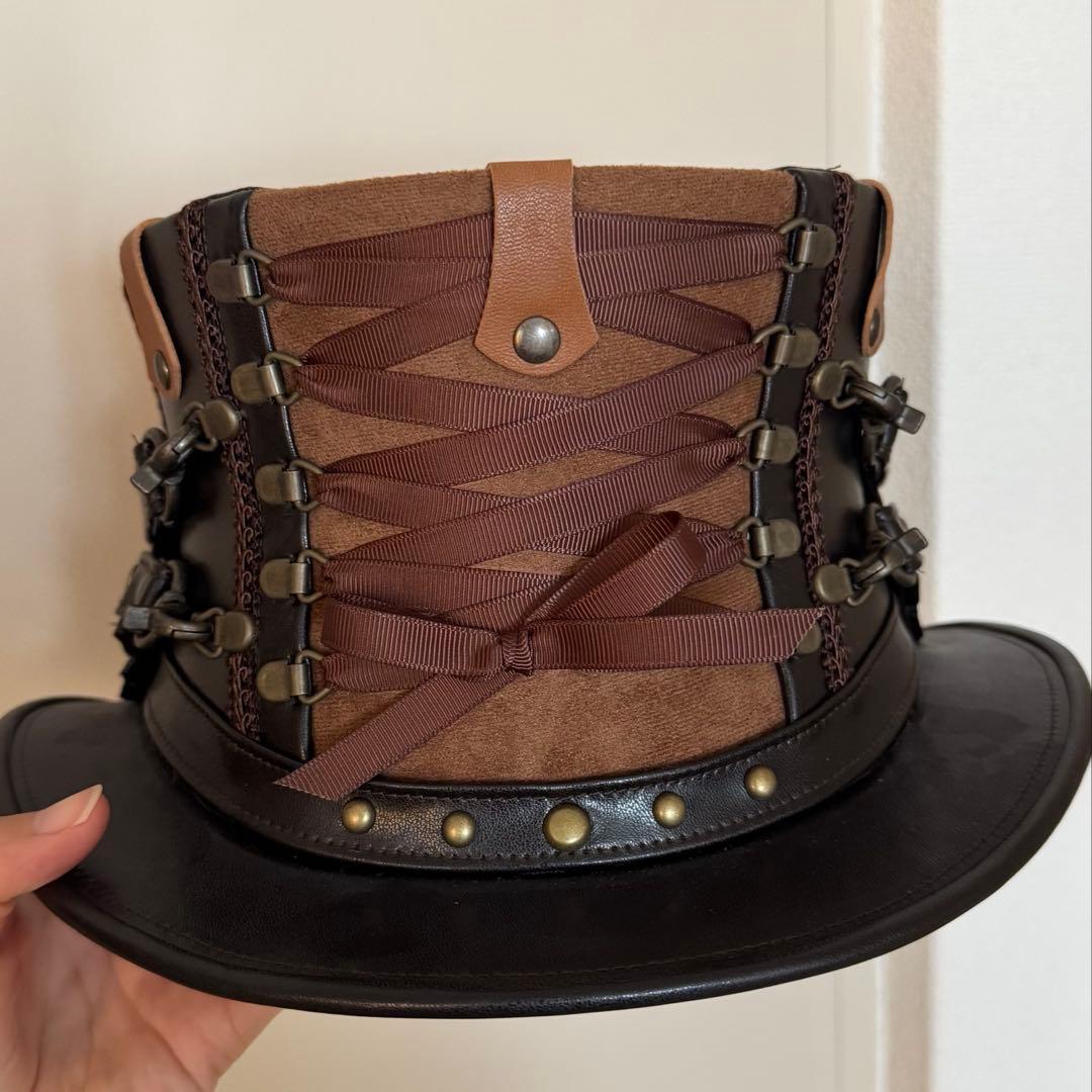 【週末セール】candynoir うさ耳 コルセットハット 黒茶