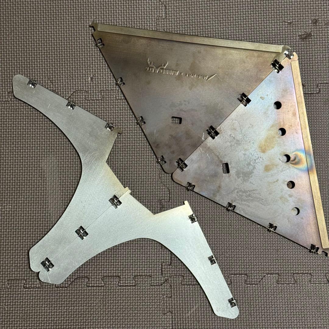 テンマクデザイン フラット焚き火台M&未使用ロストル&未使用ファイヤープレート