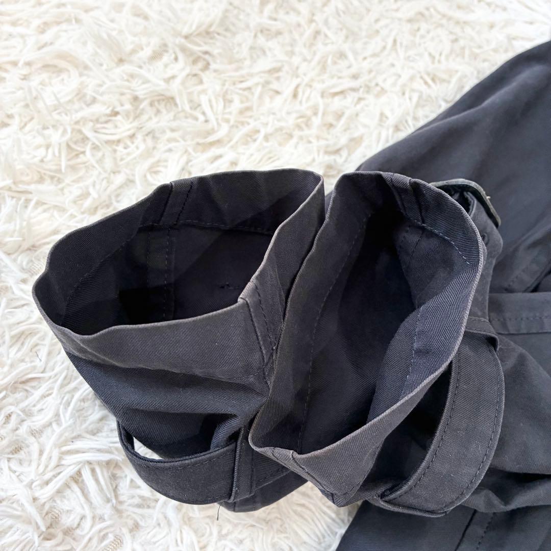 トリココムデギャルソン ショートトレンチコート ブラック 切りっぱなしデザイン