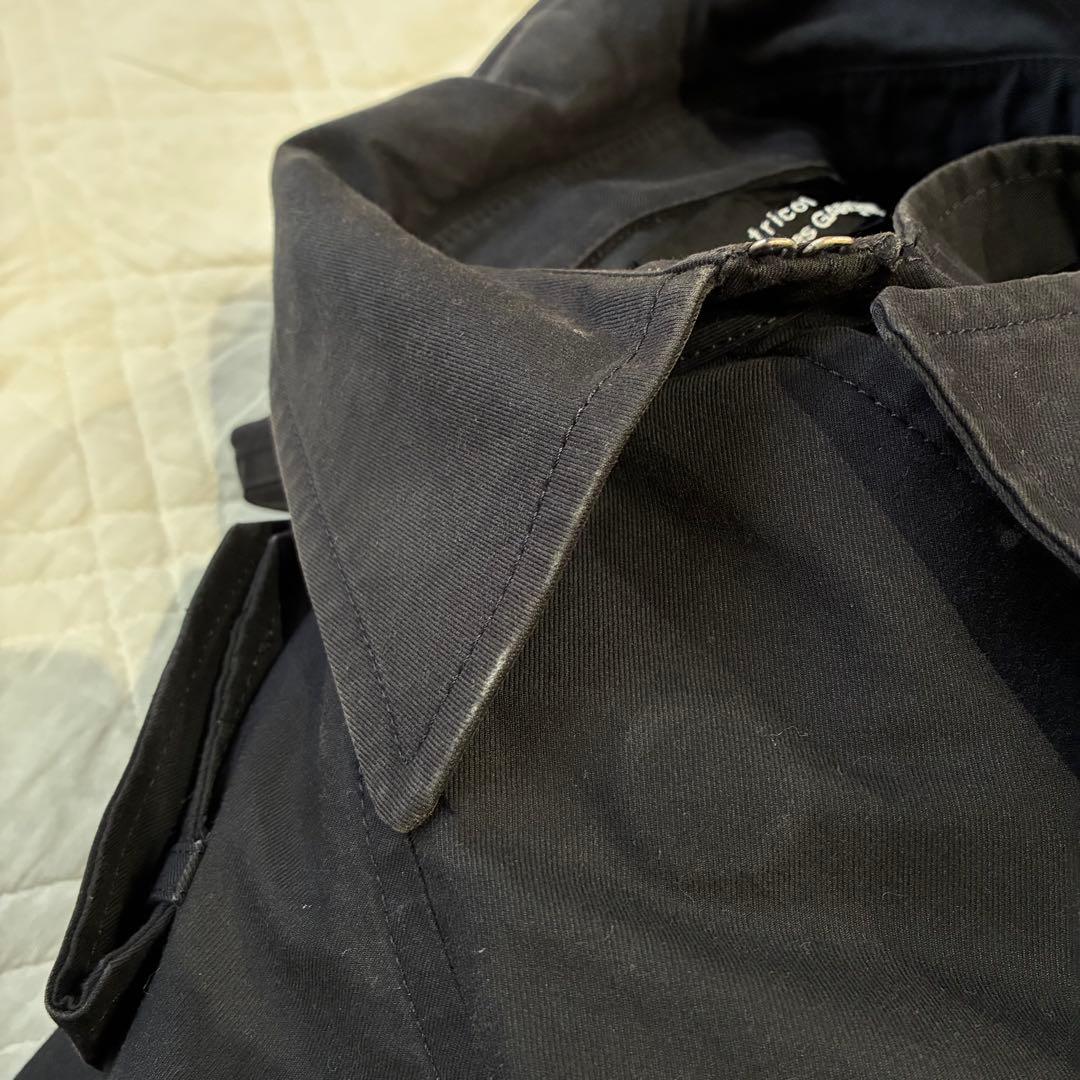 トリココムデギャルソン ショートトレンチコート ブラック 切りっぱなしデザイン