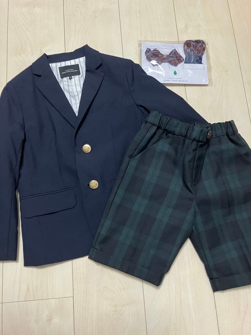 ユナイテッドアローズ　ネイビー フォーマルスーツ ボウタイ付き