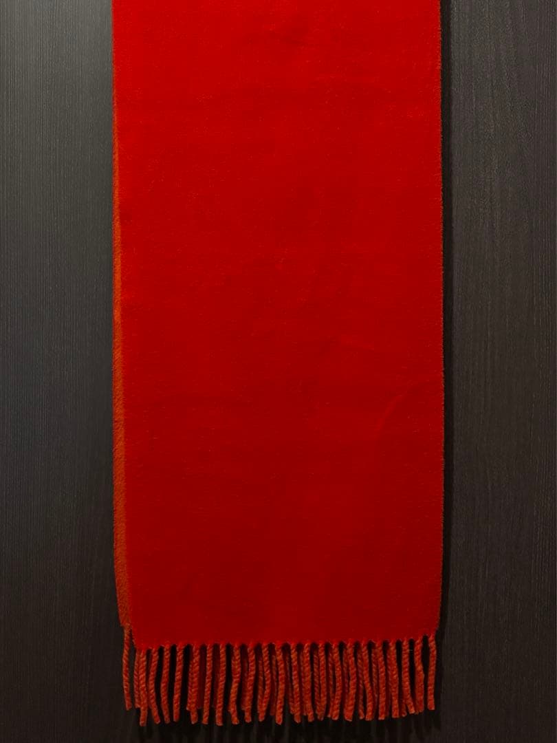 エルメス マフラー　エブリン　カシミア　リバーシブル　レッド×オレンジ 赤×橙