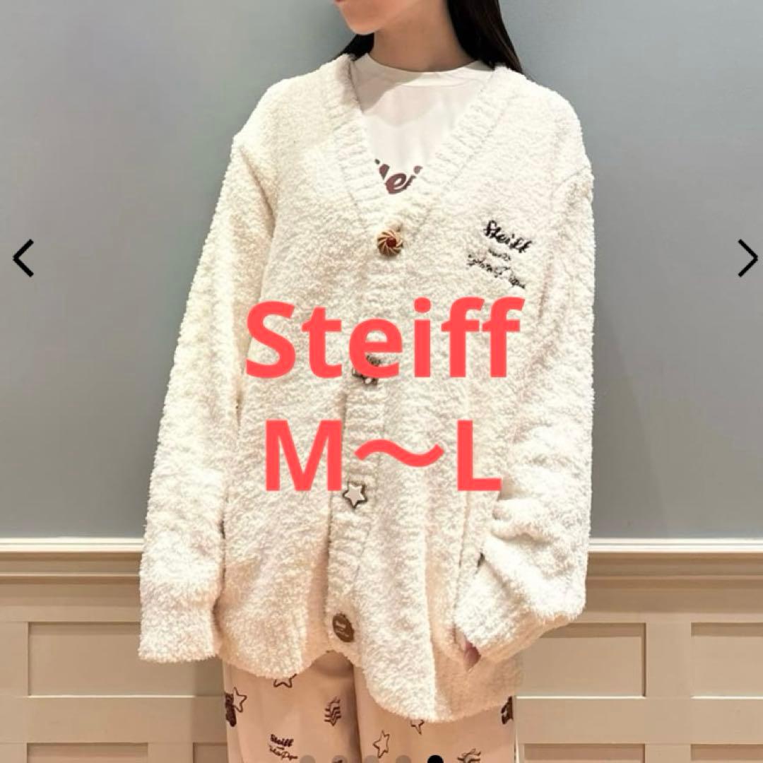 【Steiff】【UNISEX】　パウダージャガードカーディガン　ジェラートピケ