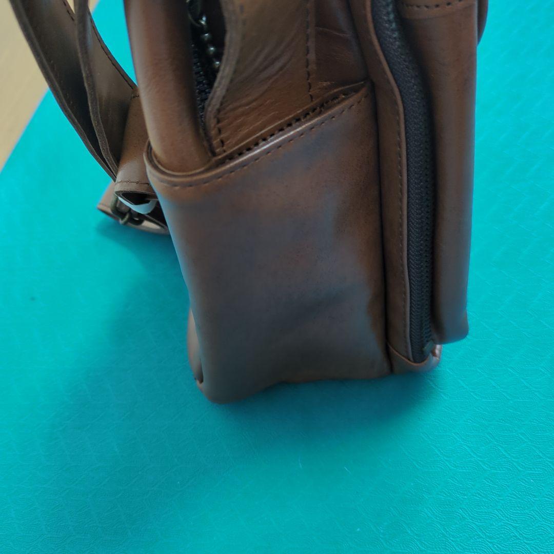 ブラウン合成皮革ビジネスバッグ未使用保管品