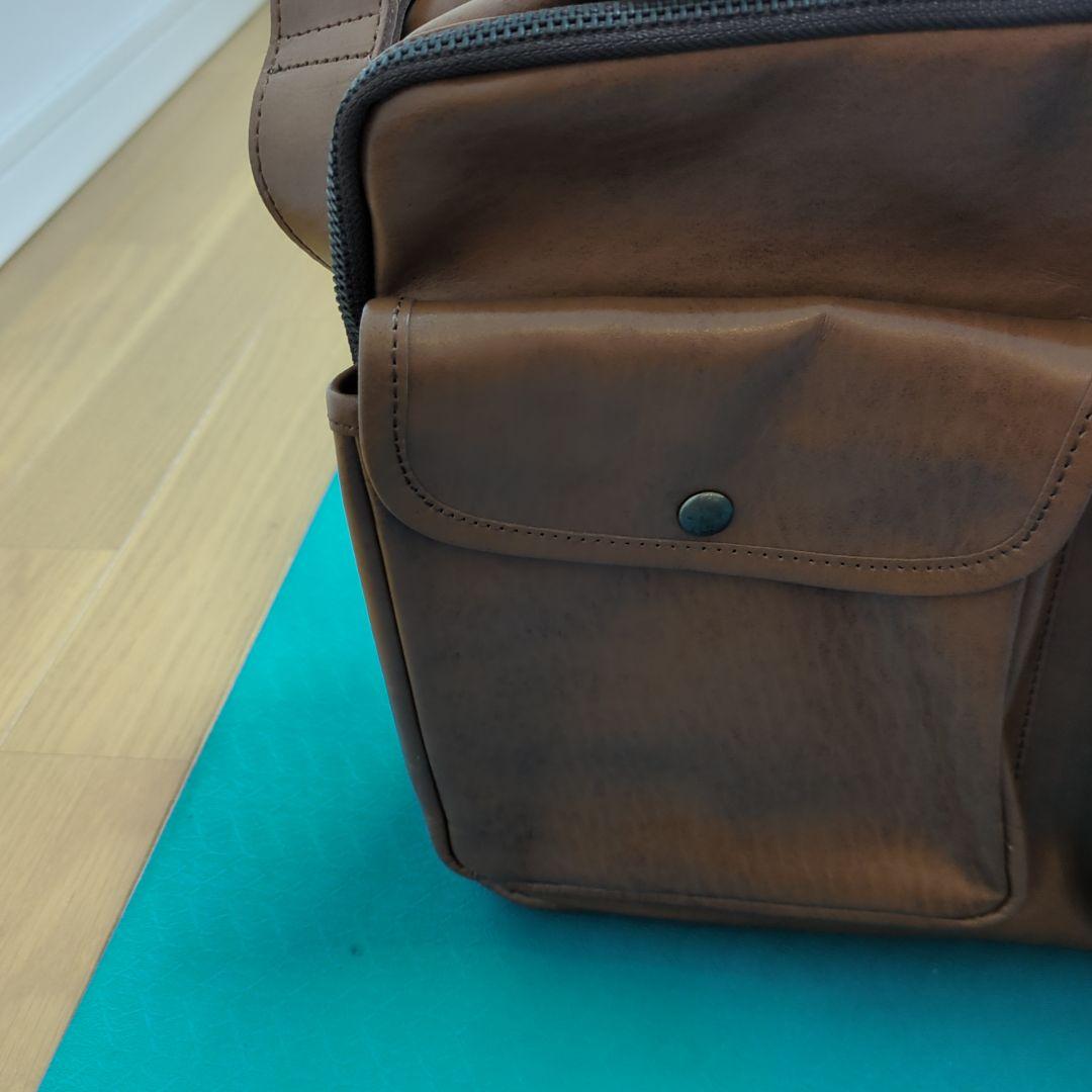 ブラウン合成皮革ビジネスバッグ未使用保管品