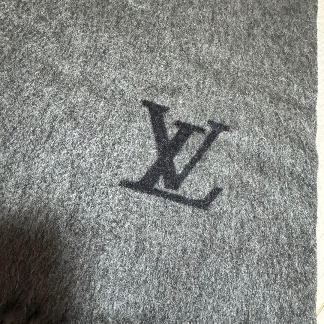 LOUIS VUITTON グレー マフラー 100%カシミヤ