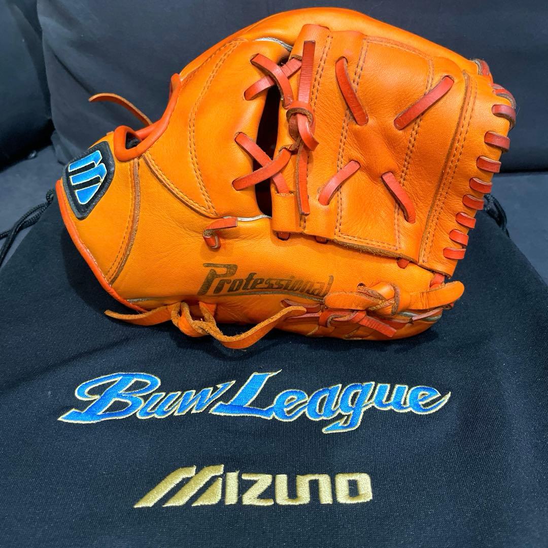 ミズノ BuwLeague 軟式用 仁志モデル 二塁手用 右投用　グラブ袋付き