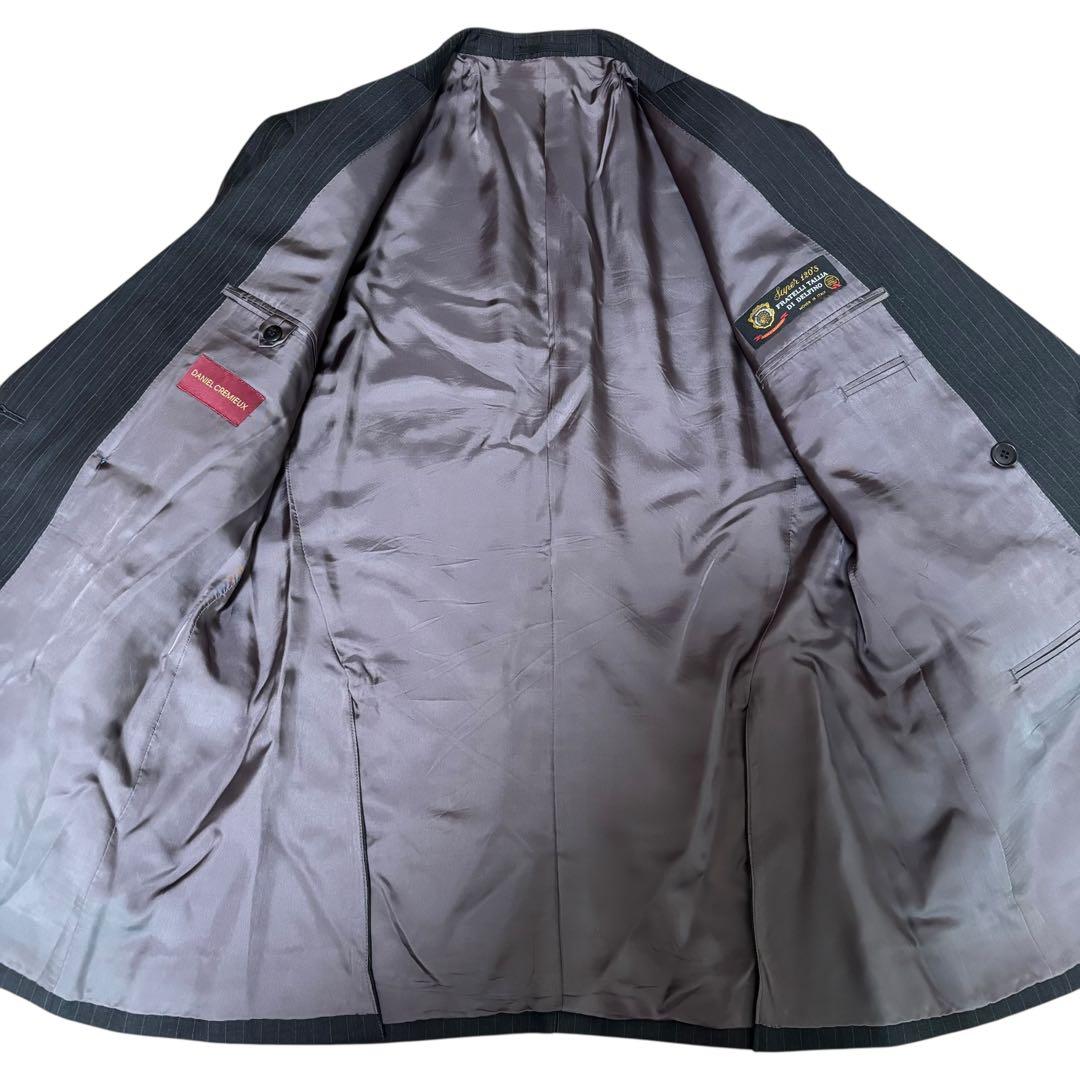 DANIEL CREMIEUX セットアップ　ダブル　ストライプ　ダークグレー