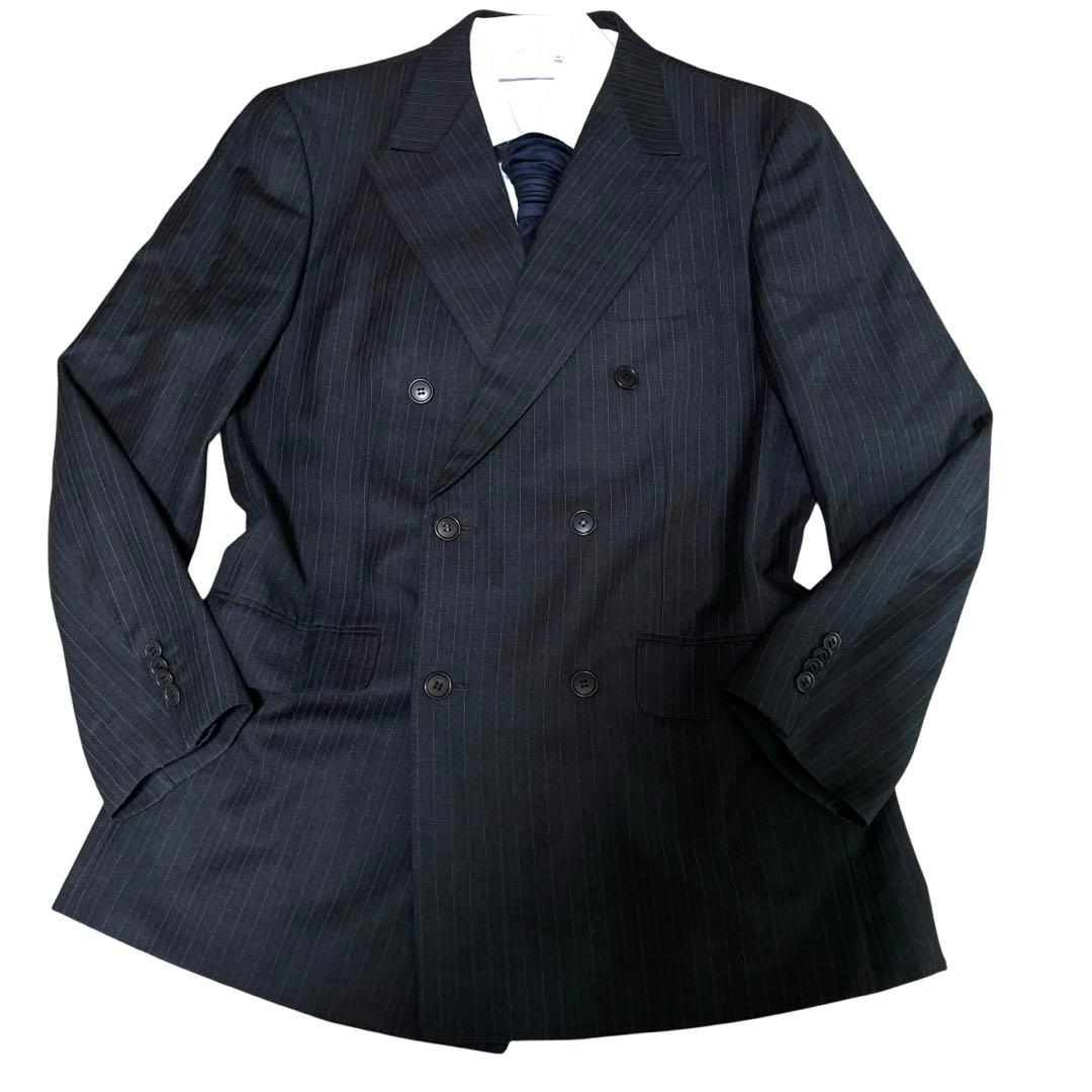 DANIEL CREMIEUX セットアップ　ダブル　ストライプ　ダークグレー