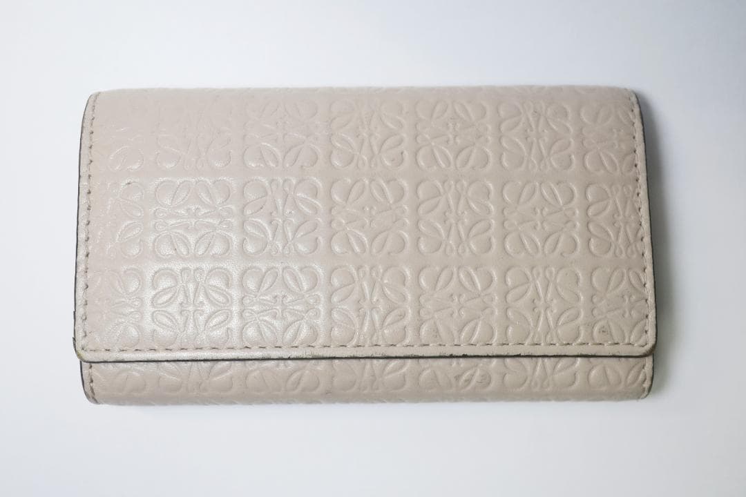 ロエベ　リピートアナグラム　6連キーケース エンボスシルクカーフ