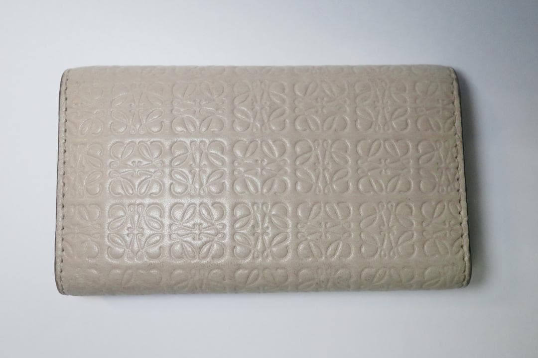 ロエベ　リピートアナグラム　6連キーケース エンボスシルクカーフ