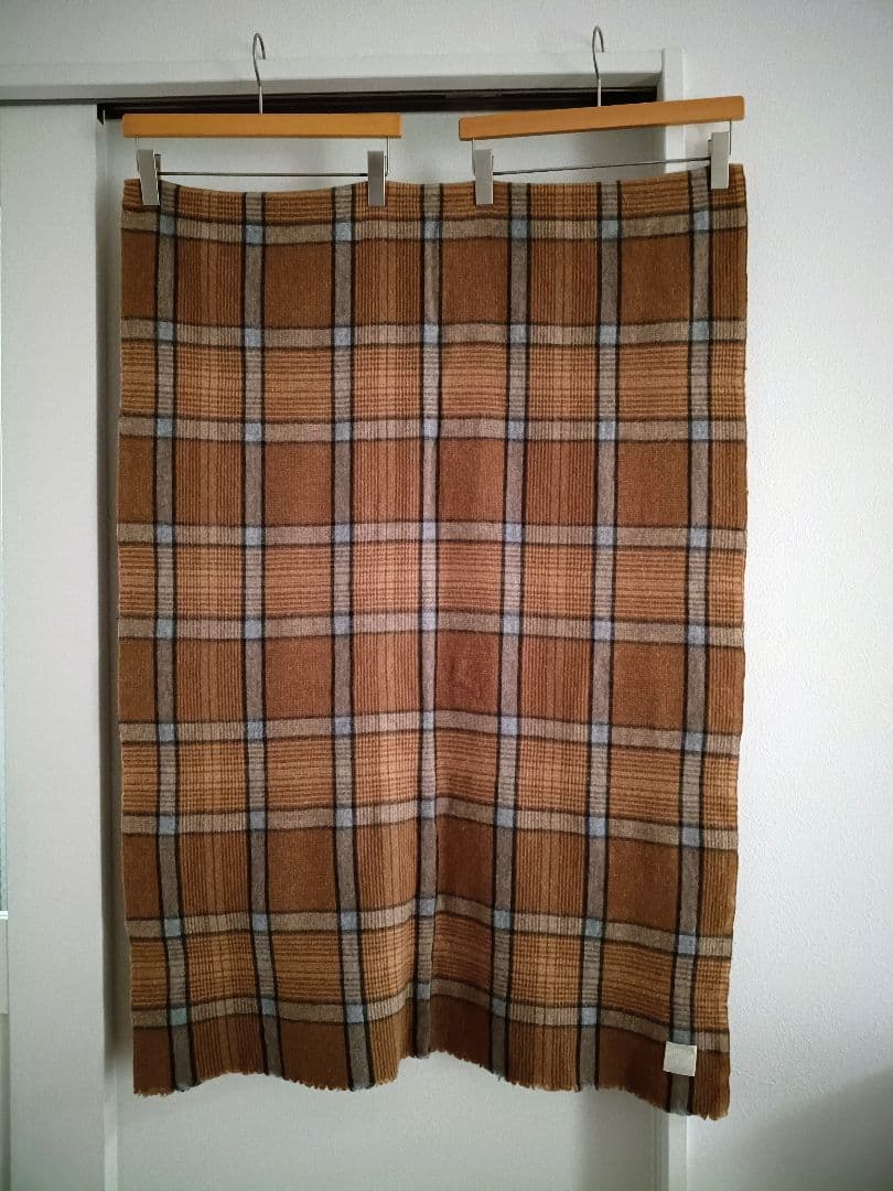 sunsea 大判ストール マフラー チェック ブラウン