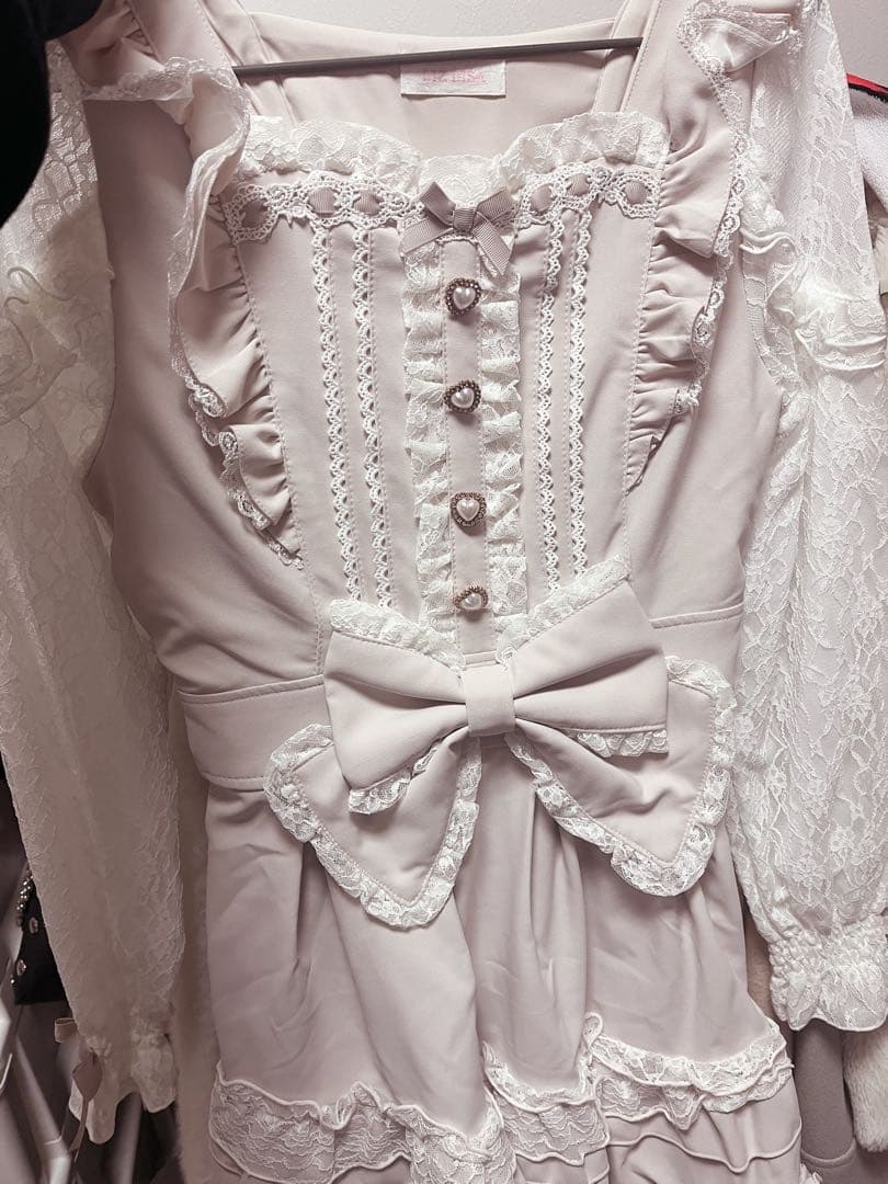 LIZLISA ティアラリボンティアードワンピース ピンク