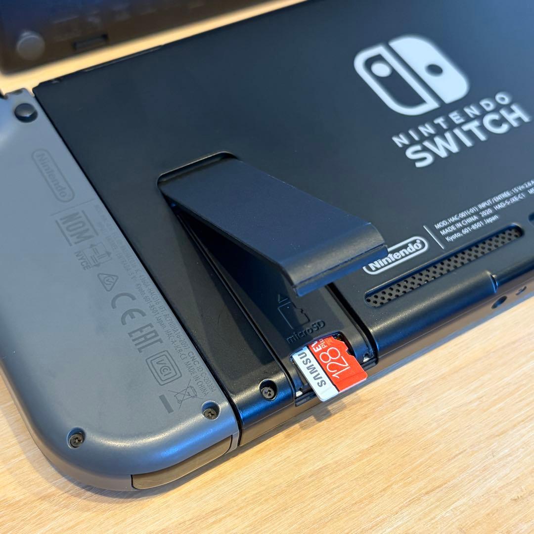 Nintendo Switch 本体 グレー+SDカード128GB,保護フィルム
