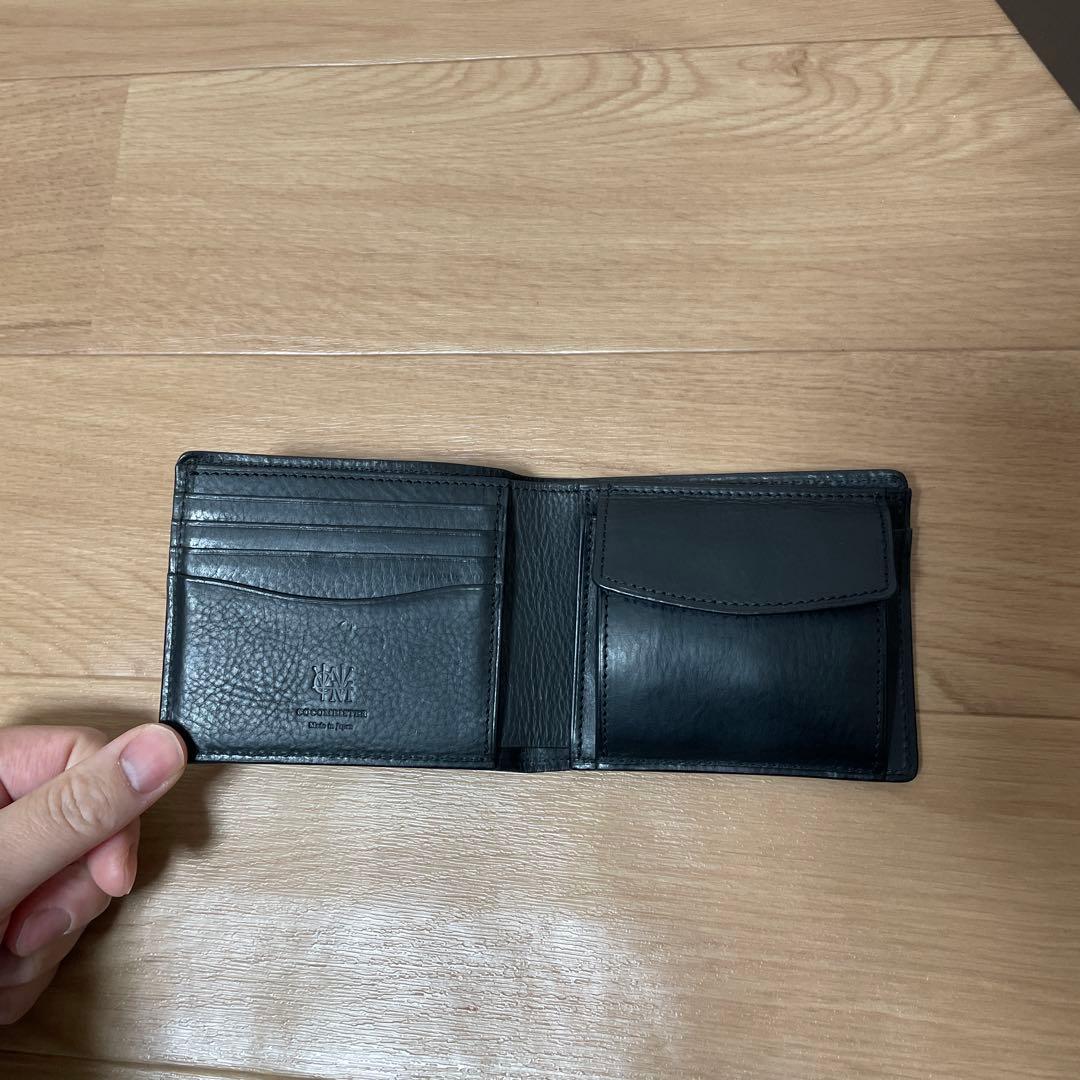 ココマイスター 2つ折り財布 美品 ブラック メンズ