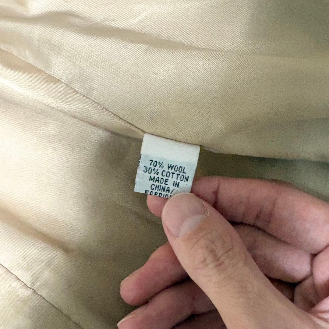 希少　バーバリーロンドン　ウール　　トレンチコート　チェック　金ボタン　ベージュ