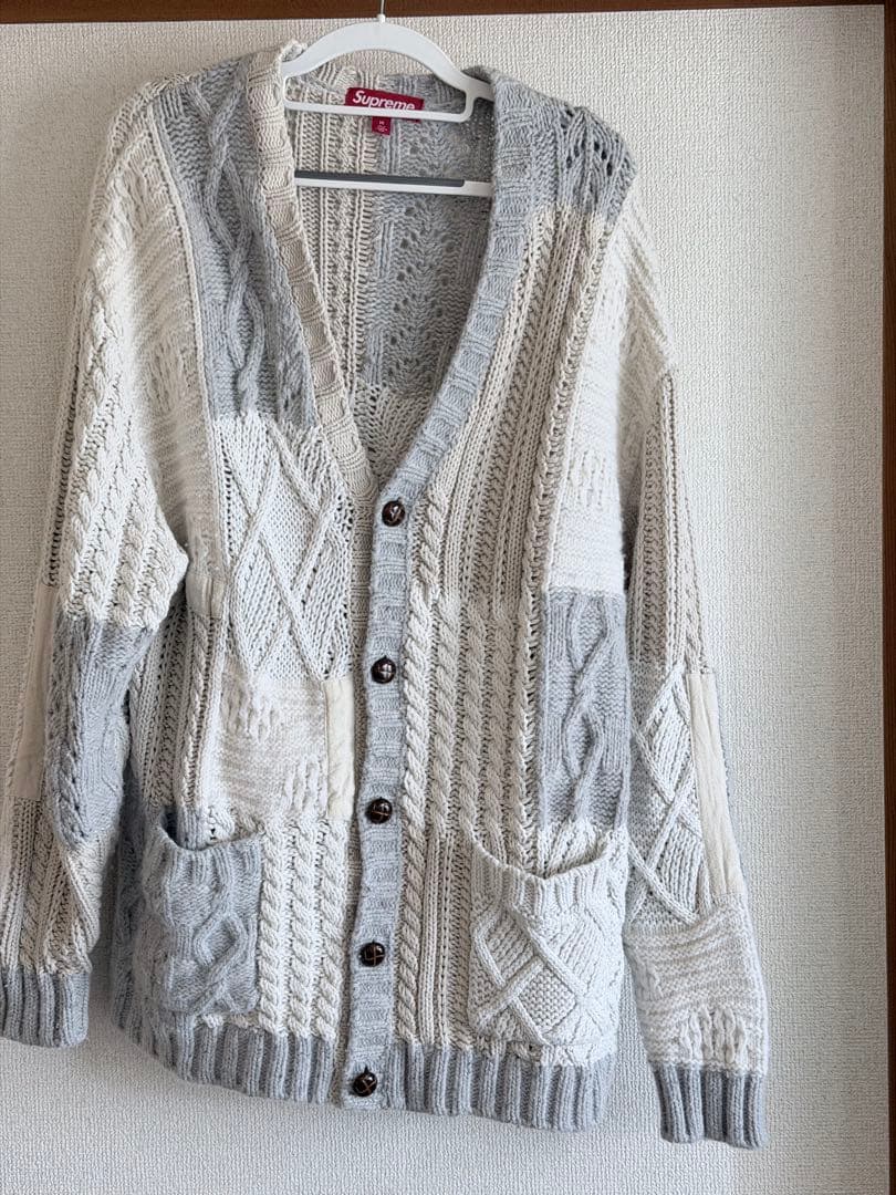 トップス Supreme Patchwork Cable Knit Cardigan