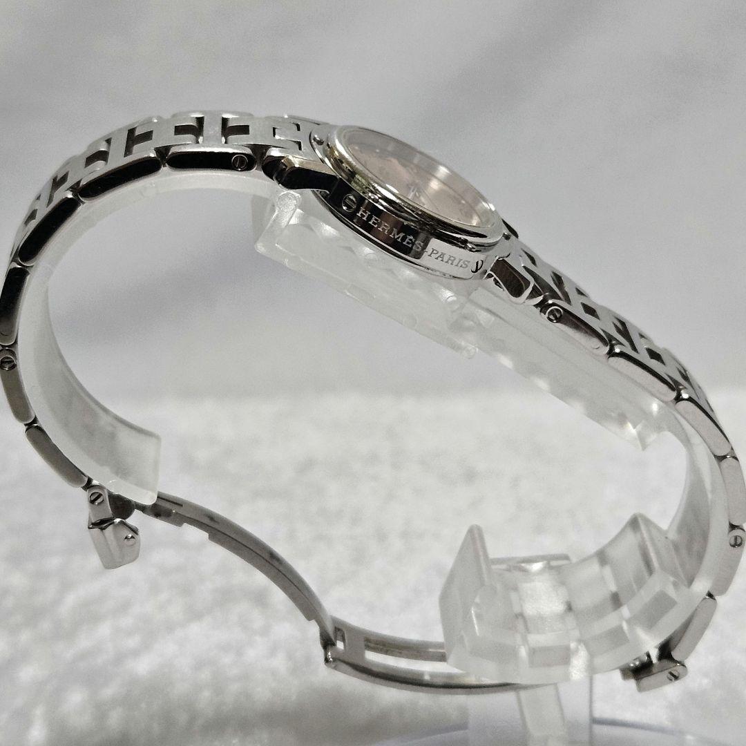 【稼働】HERMES クリッパー CL4.210 腕時計 デイト オレンジ文字盤