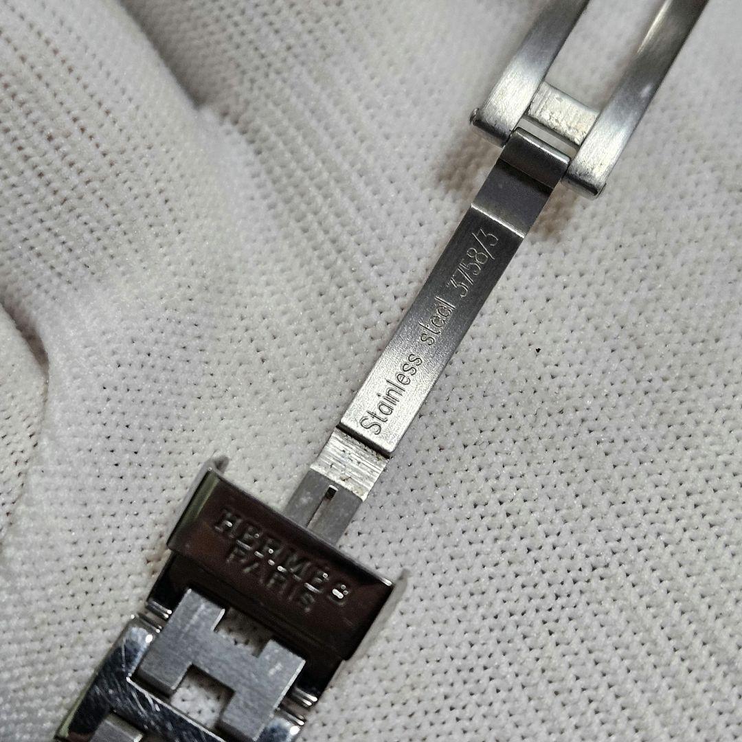 【稼働】HERMES クリッパー CL4.210 腕時計 デイト オレンジ文字盤