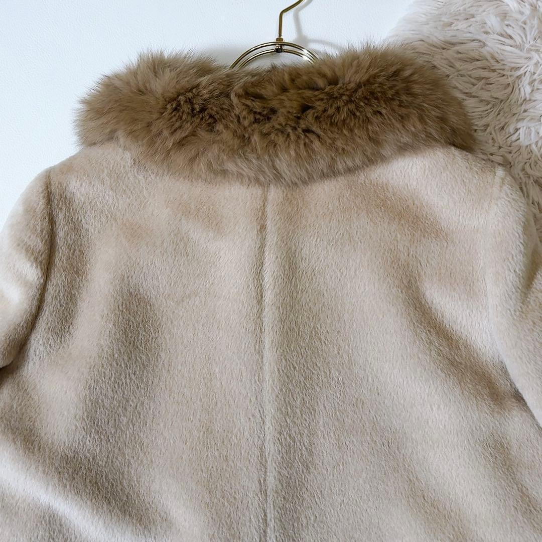 極美品ꕥアナイ 人気 スーリーアルパカファー付きコート ファー着脱可 2way
