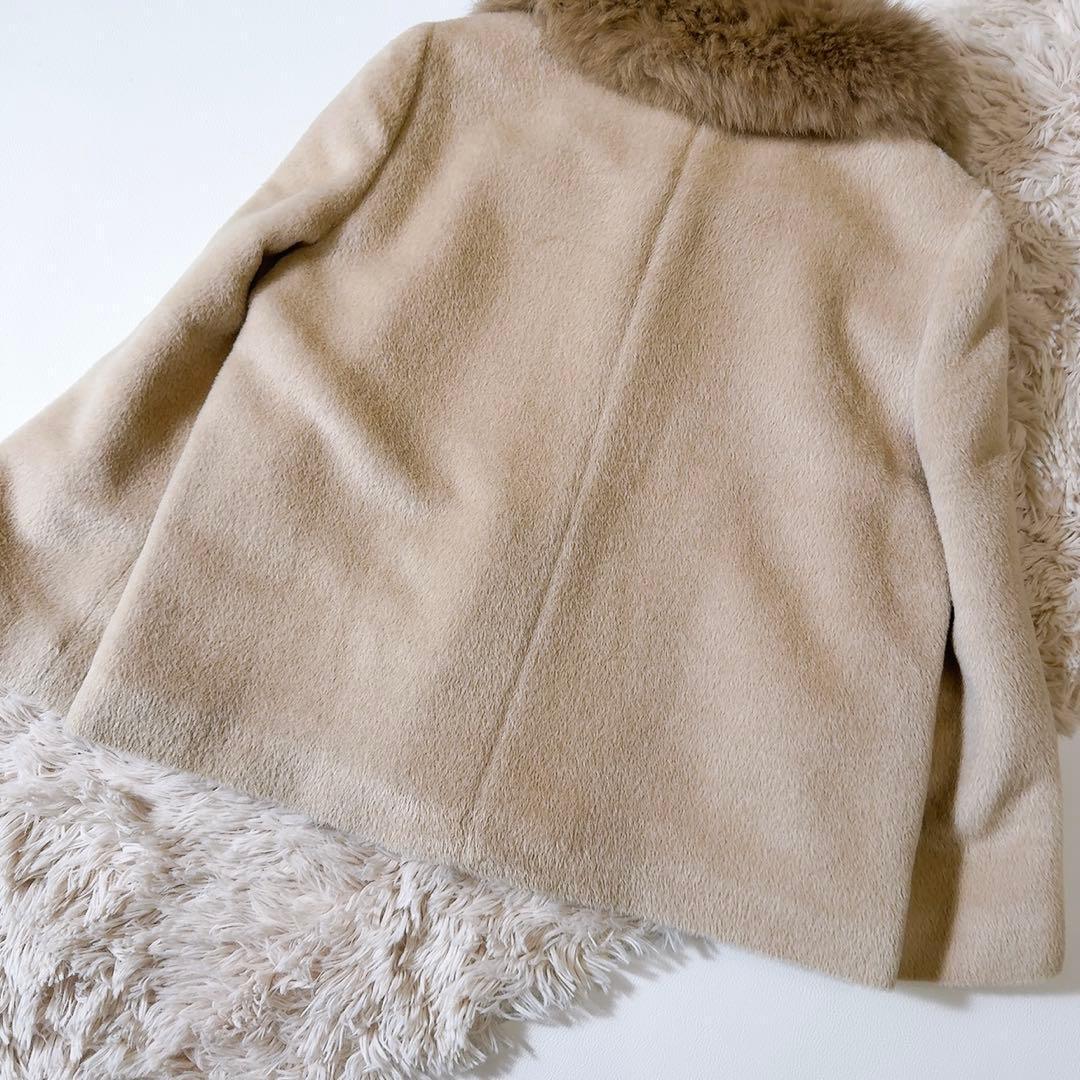 極美品ꕥアナイ 人気 スーリーアルパカファー付きコート ファー着脱可 2way