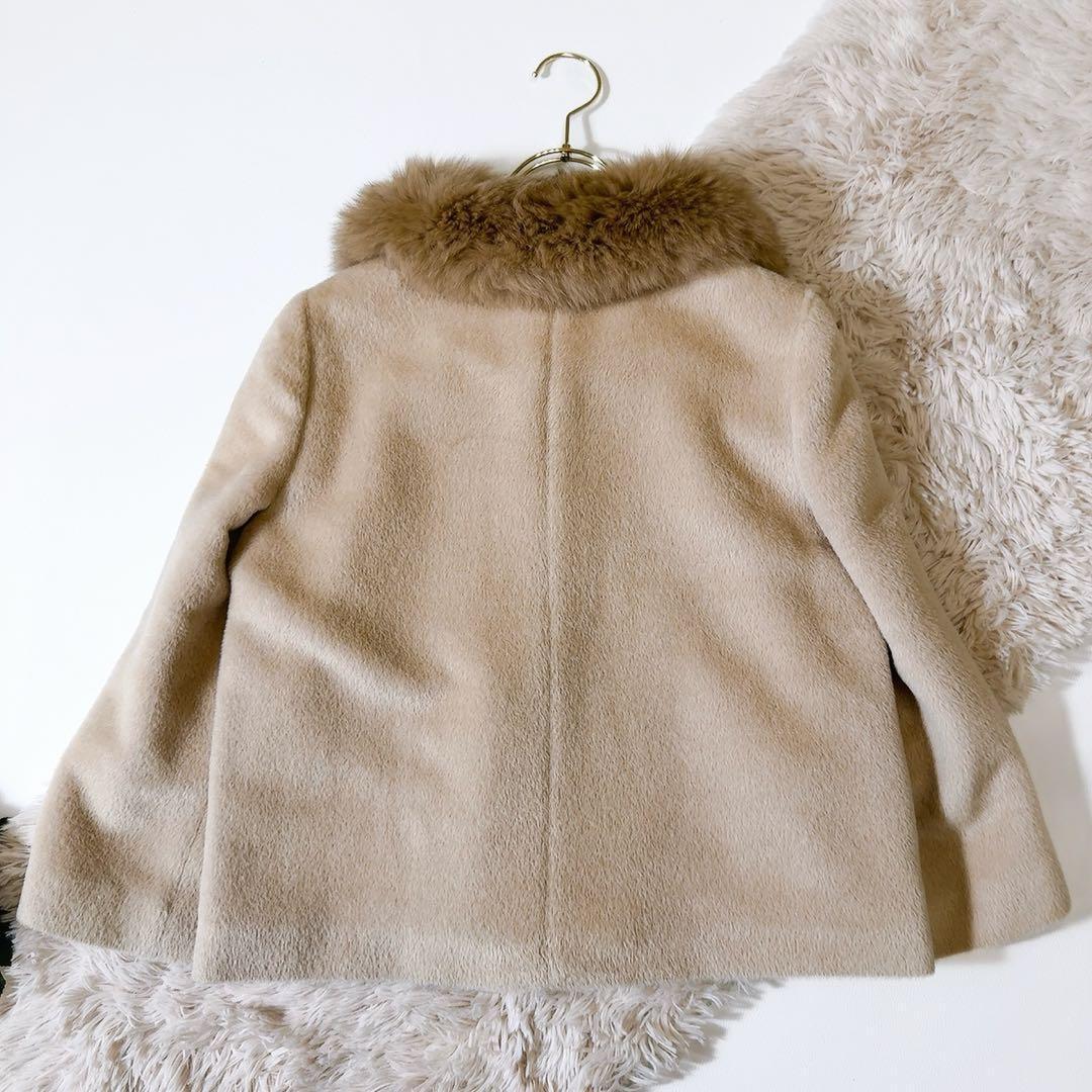 極美品ꕥアナイ 人気 スーリーアルパカファー付きコート ファー着脱可 2way