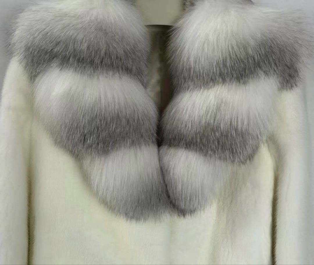 マーベルグラデーションフォックスXパールホワイトミンク　ショートコート