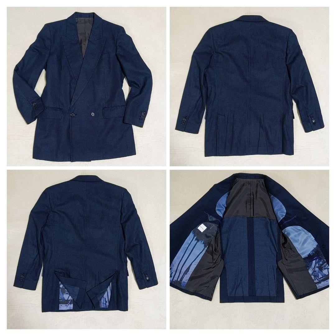 【美品】　現行タグ　ポールスミス　ダブルスーツ　麻シルク　オーバーシルエット