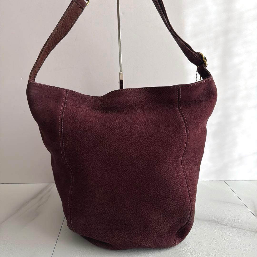 希少 vintage COACH ショルダーバッグ ヌバック バケツ スウェード