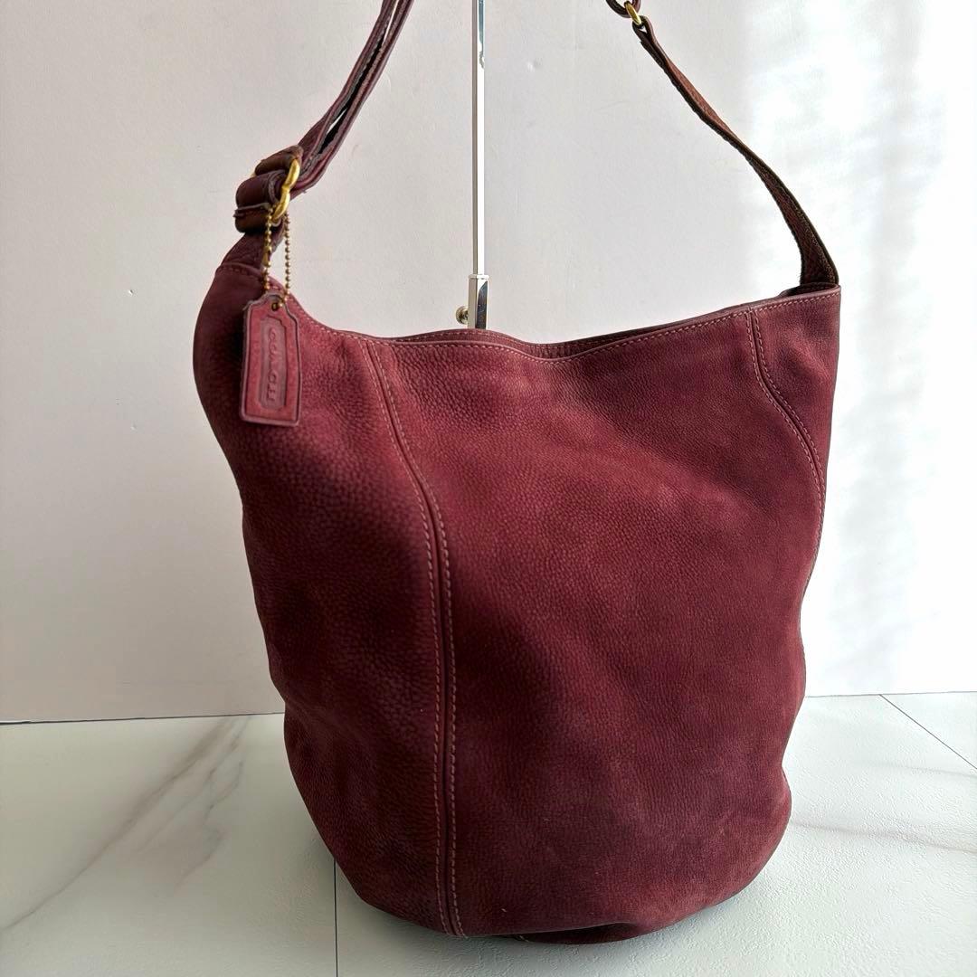 希少 vintage COACH ショルダーバッグ ヌバック バケツ スウェード