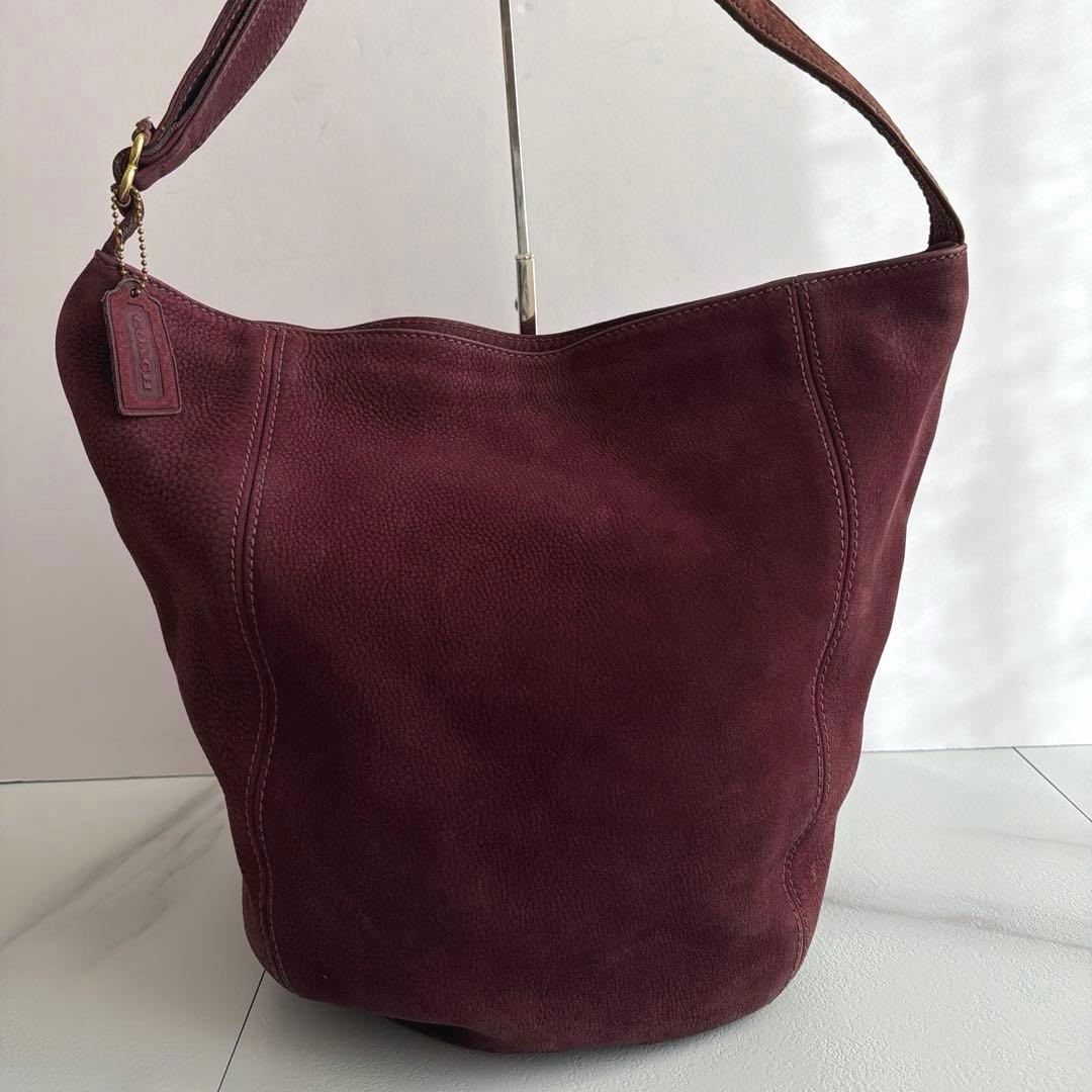 希少 vintage COACH ショルダーバッグ ヌバック バケツ スウェード