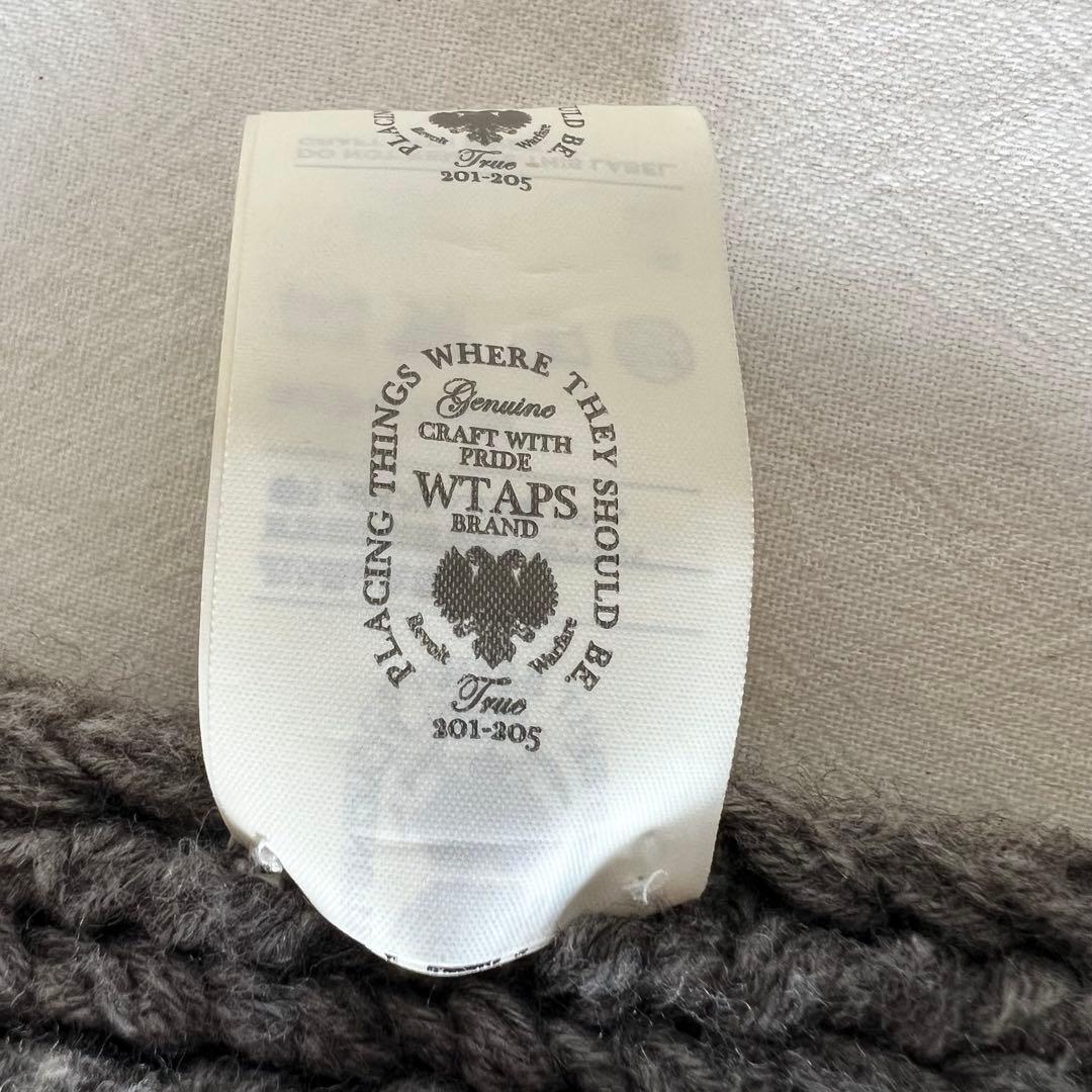 【美品】WTAPS ダブルタップス マフラー ストール グレー ケーブルニット