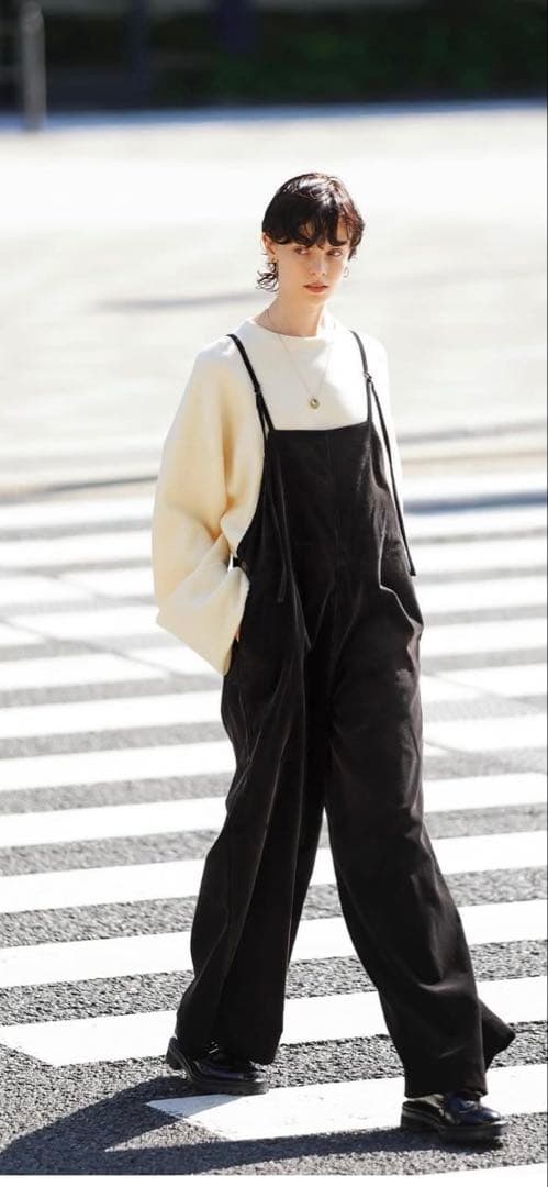 SACRAブラックサロペット 38サイズ コーディロ　コットン100%