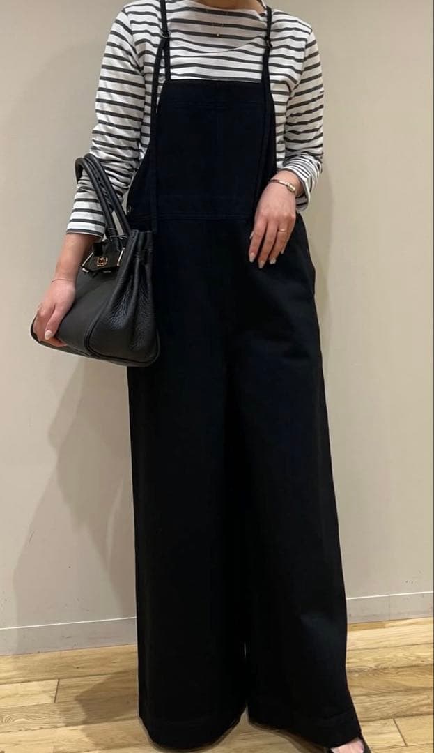 SACRAブラックサロペット 38サイズ コーディロ　コットン100%