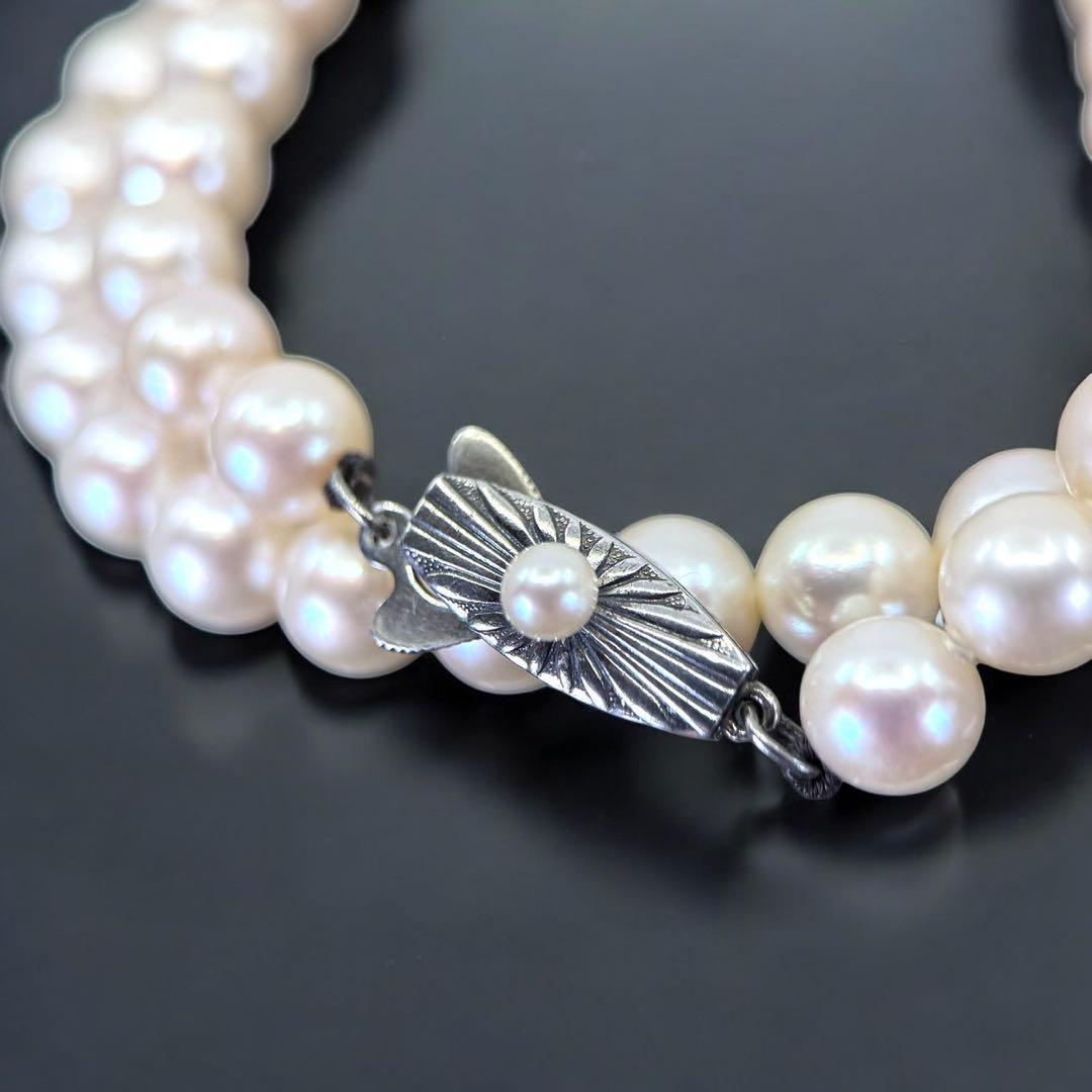 【最高級】ミキモト　アコヤ　本真珠　パール　ネックレス　シルバー　7.0mm