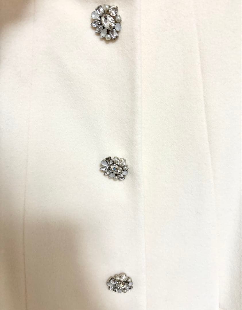 【タグ付き新品】LAISSE PASSEノーカラーコート　ホワイト　38サイズ