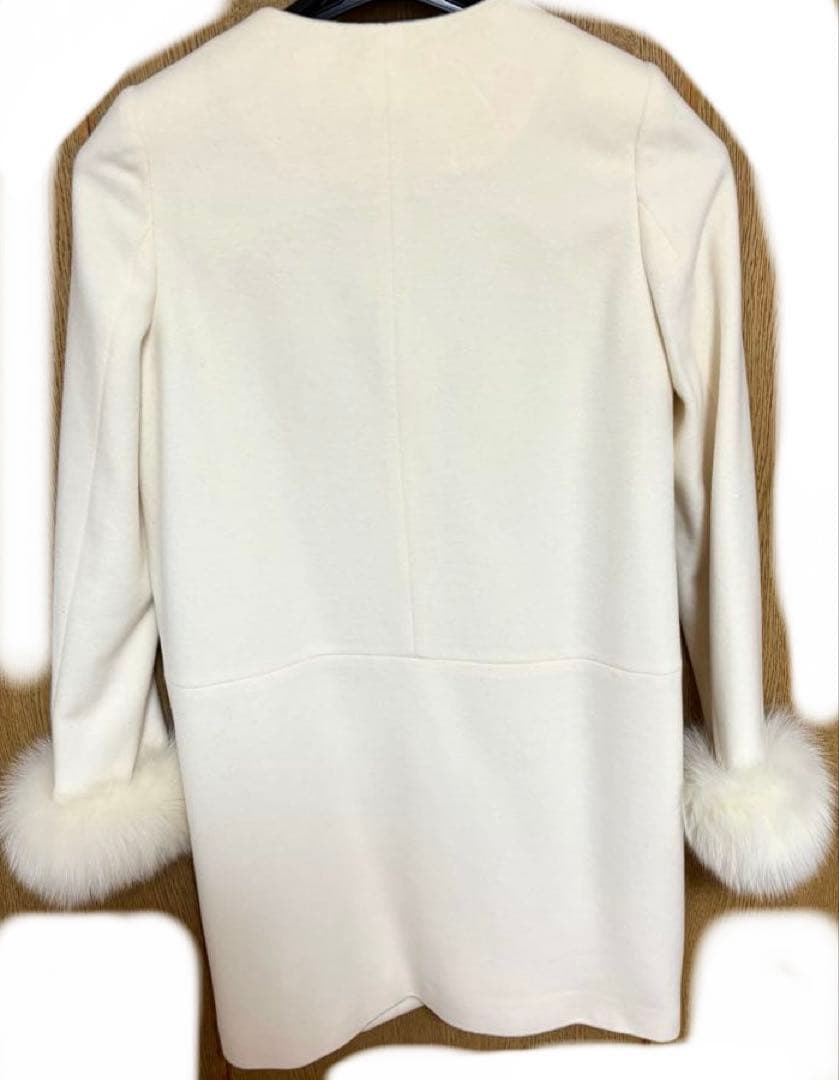 【タグ付き新品】LAISSE PASSEノーカラーコート　ホワイト　38サイズ