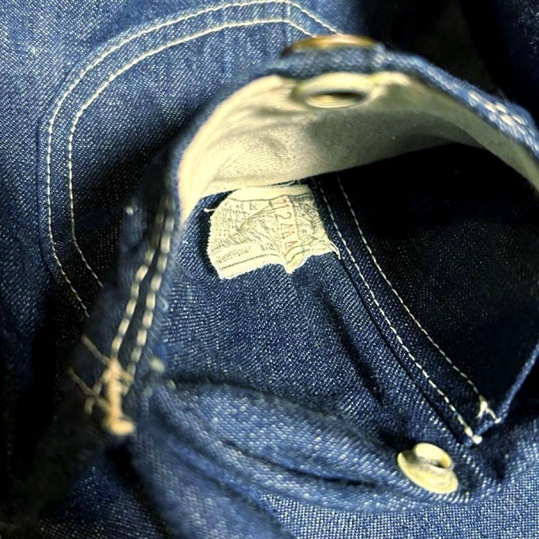 ビッグサイズ　Lee 91-J カバーオール デニム 濃紺 　ワンウオッシュ