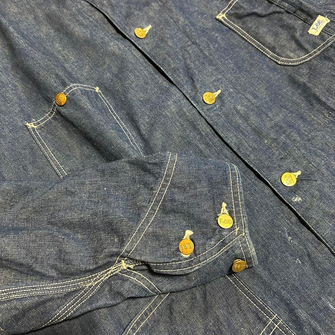 ビッグサイズ　Lee 91-J カバーオール デニム 濃紺 　ワンウオッシュ