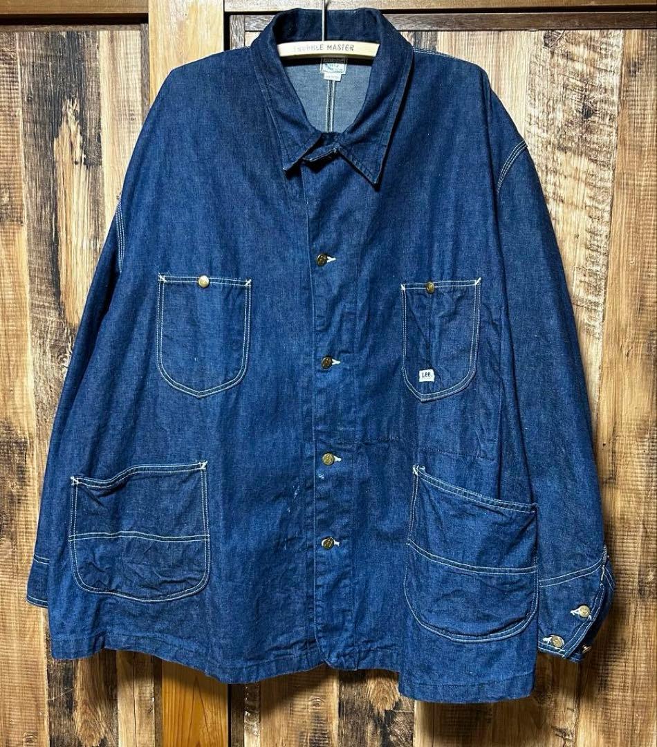 ビッグサイズ　Lee 91-J カバーオール デニム 濃紺 　ワンウオッシュ
