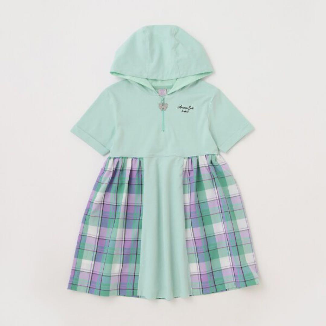 美品☆ アナスイミニ　チェック切り替えワンピース　150