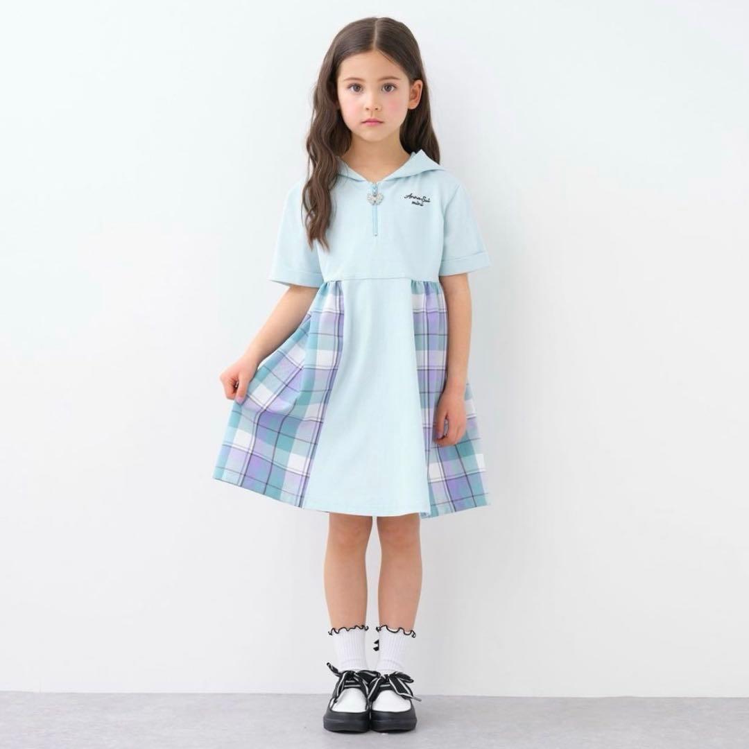 美品☆ アナスイミニ　チェック切り替えワンピース　150